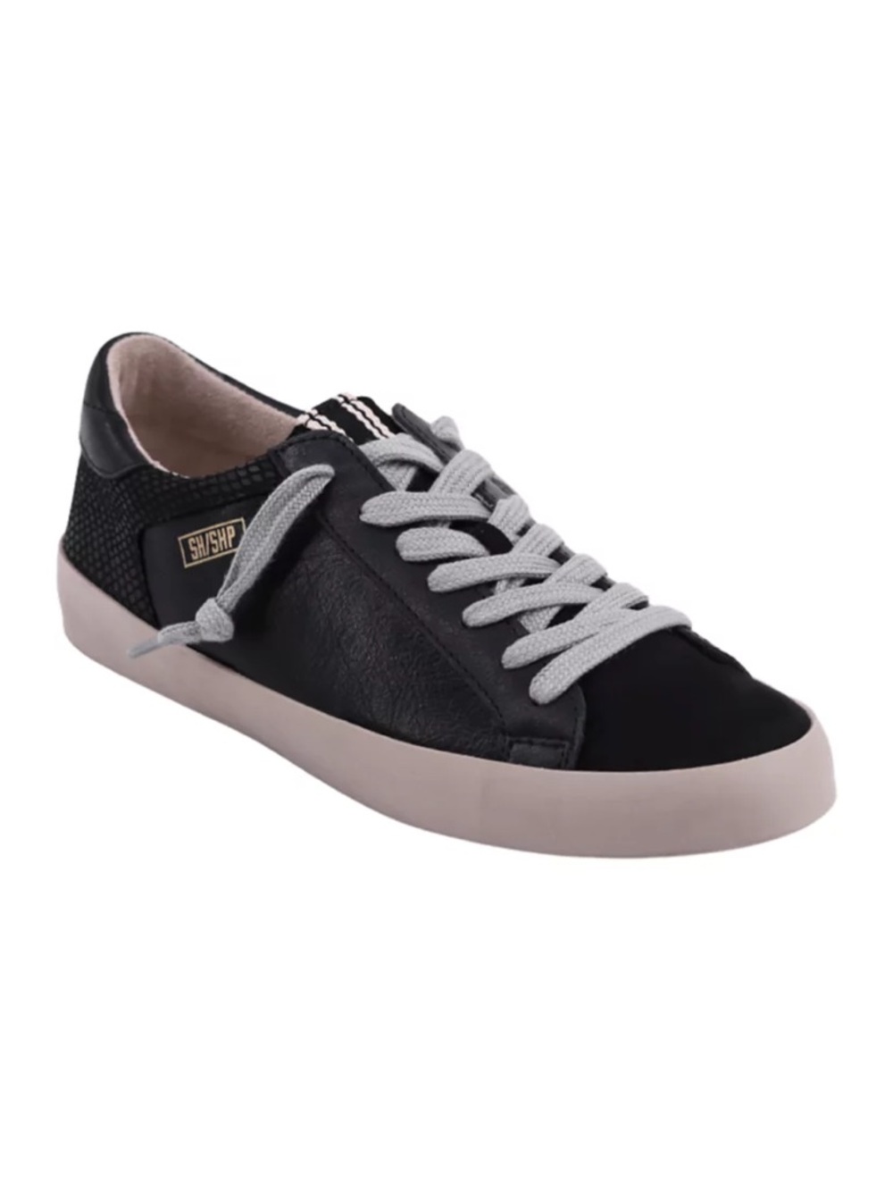 Women’s SHUSHOP Rebel black leather suede sneakers- Size 6